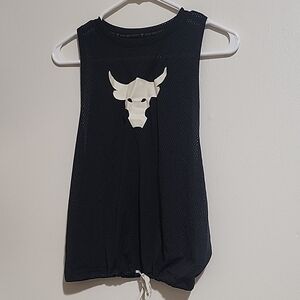 Black Muscle Tee with Bull Graphic